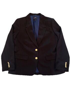 J. Crew Black Willa Blazer Womens 16 Gold Buttons Jacket Classic Preppy Business
